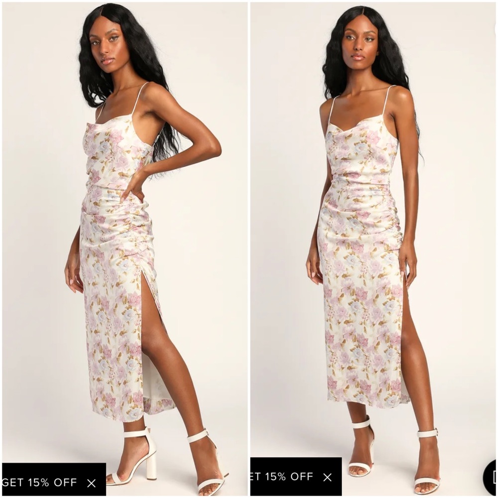 Lulus Floral Pastel Midi Dress